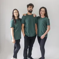 Camiseta 100% algodão Premium Verde Esmeralda - fibra natural que não desbota - imagem 7