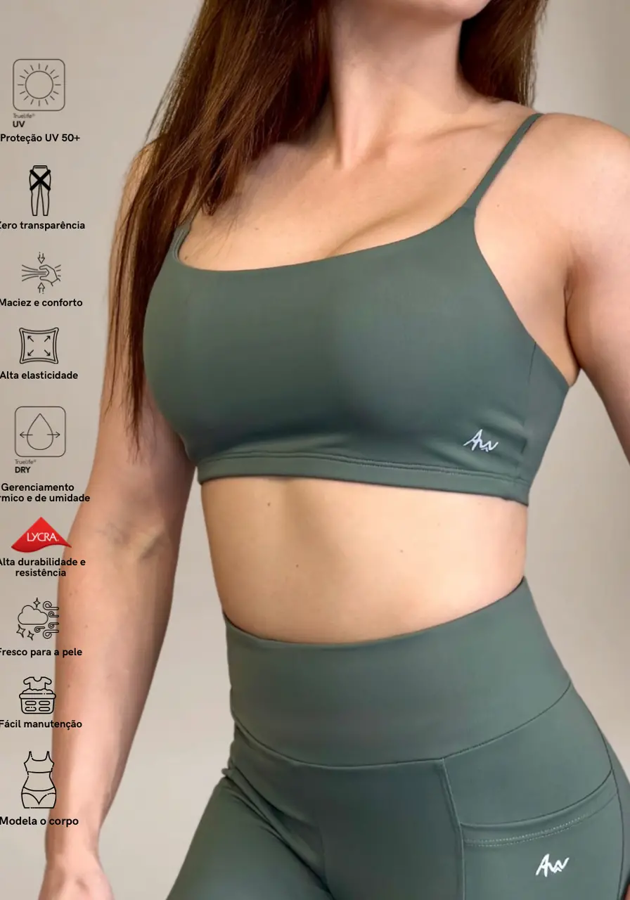 Top High Performance Deep Green alças 