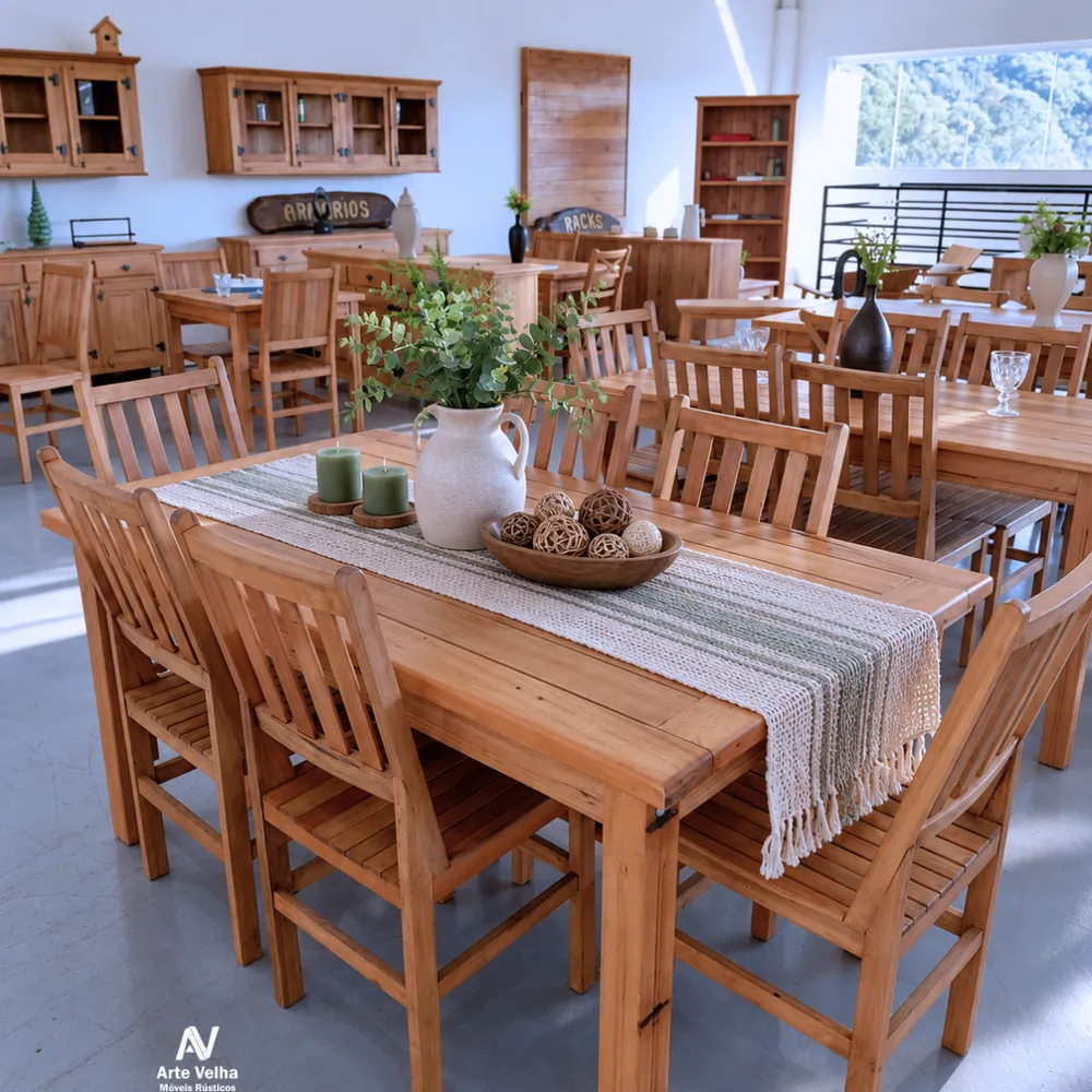 Mesa de Madeira Maciça Mineira 160 cm | Arte Velha