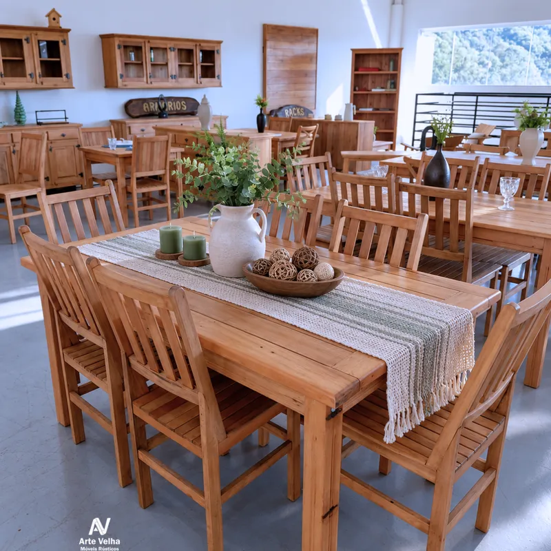Mesa de Madeira Maciça Mineira 160 cm