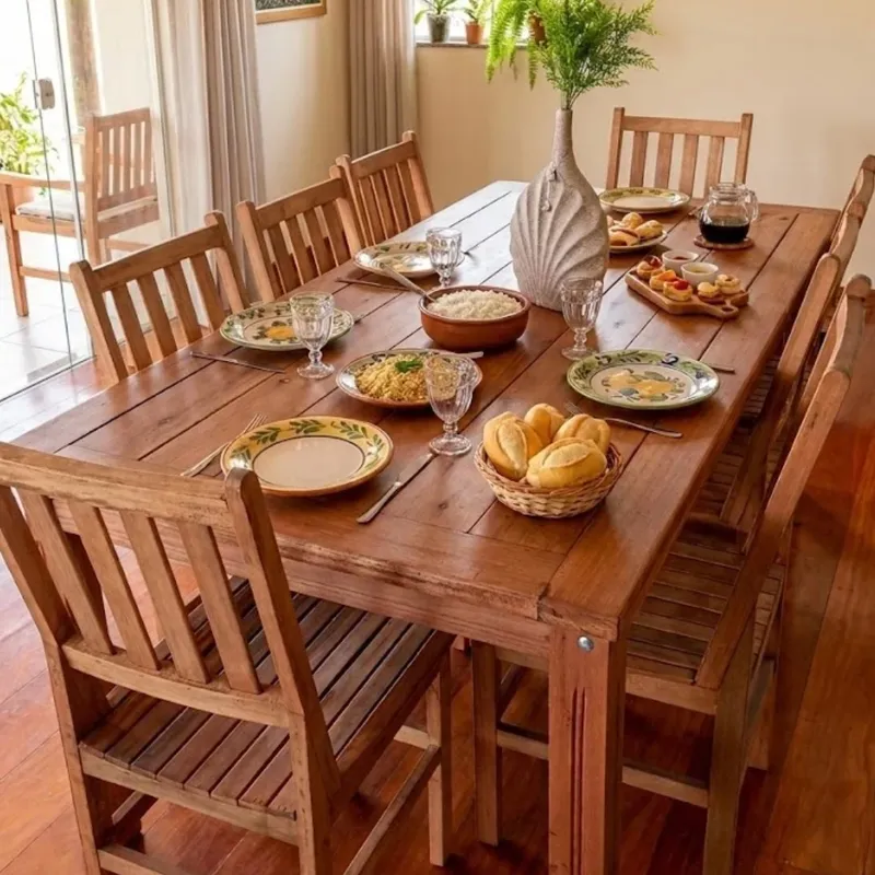 Mesa de Madeira Maciça Mineira 200 cm
