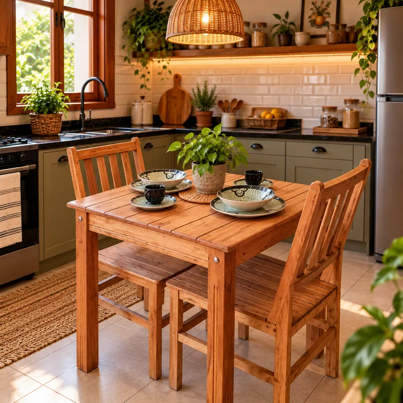 Mesa de Madeira Maciça Miami 70 cm