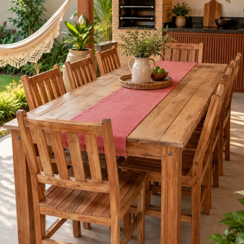 Mesa de Madeira Maciça Miami 200 cm