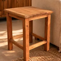 Banqueta Quadrada de Madeira Baixa 35 cm | Arte Velha - imagem 1