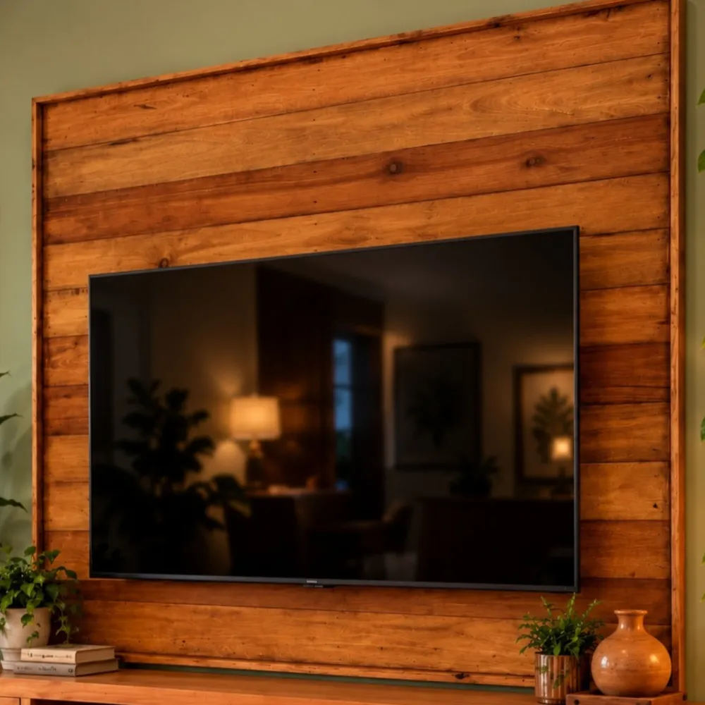 Painel de TV Frisado Miami 1,50 m Rústico Europeu | Arte Velha
