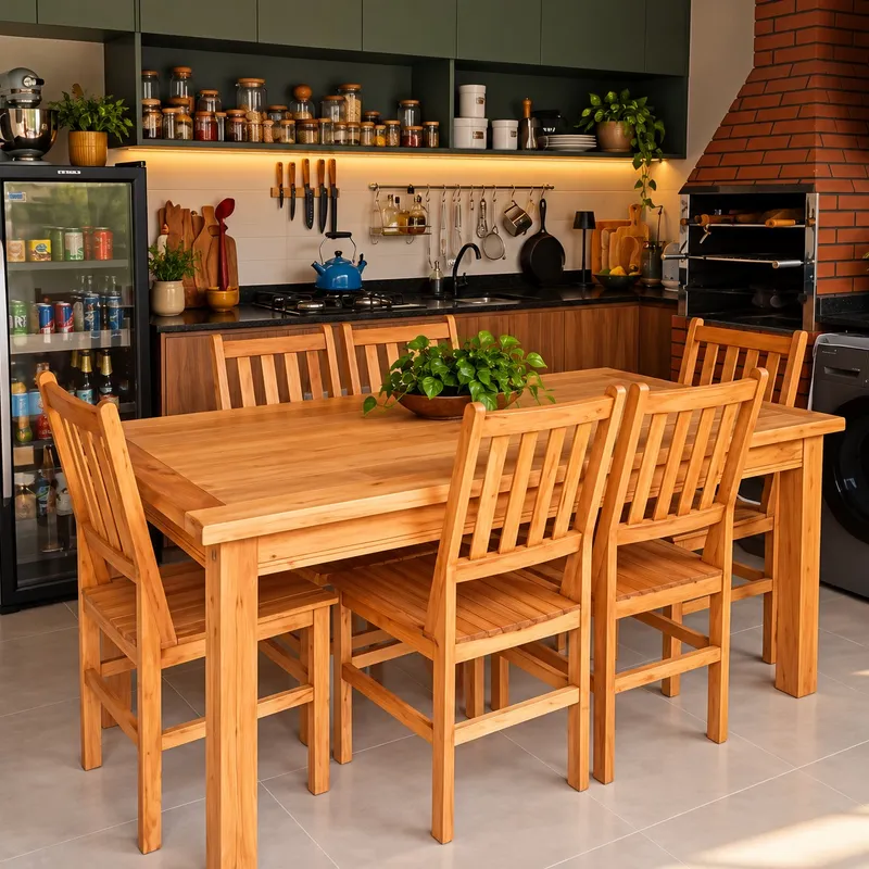 Mesa de Madeira Maciça Mineira 180 cm