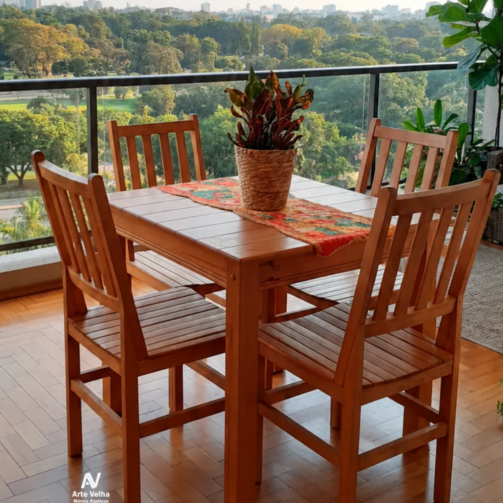 Mesa de Madeira Maciça Miami 80 cm | Arte Velha
