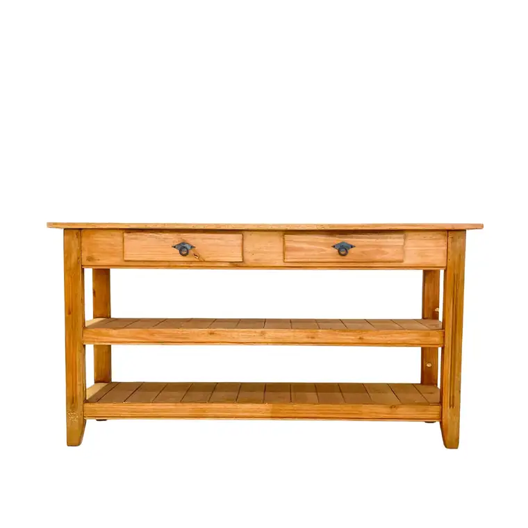 Aparador de Madeira Maciça 150 cm 2 Bases Miami