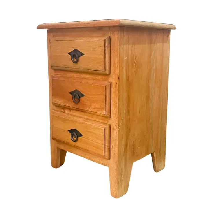Mesa de Cabeceira de Madeira 40 cm com 3 Gavetas