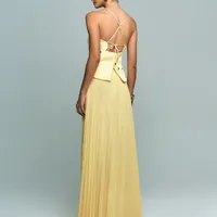 Vestido Longo Com Saia Plissada Manteiga Dancing Wind - imagem 2