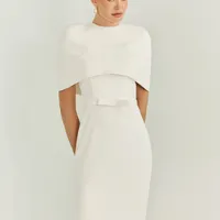 Vestido De Noiva Com Sobreposição No Ombro Off White Timelees Love - imagem 1