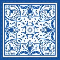 Lenço Caju 60x60 (Azul) - imagem 6