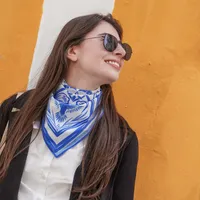 Lenço Caju 60x60 (Azul) - imagem 1