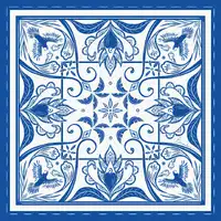 Lenço Caju 110x110 (Azul) - imagem 6