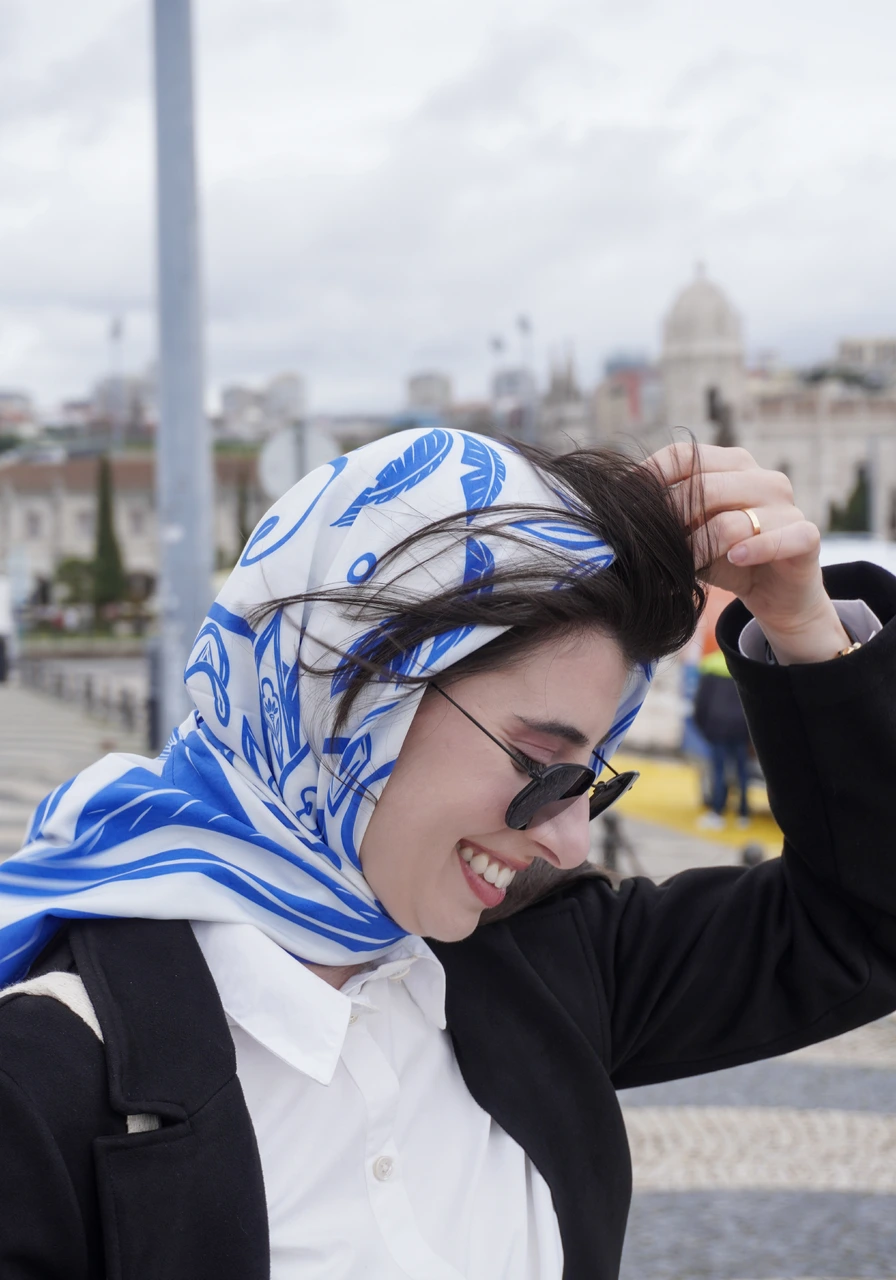 Lenço Caju Azul Maxi