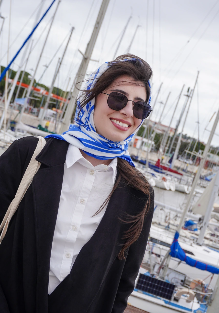Lenço Caju Azul Maxi