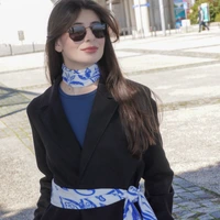 Lenço Caju 110x110 (Azul) - imagem 4