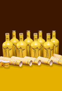 Kit 8 Garrafas + Pack de Copos de Shot Biodegradável c/ 100un - Bananinha Carioca - imagem 1