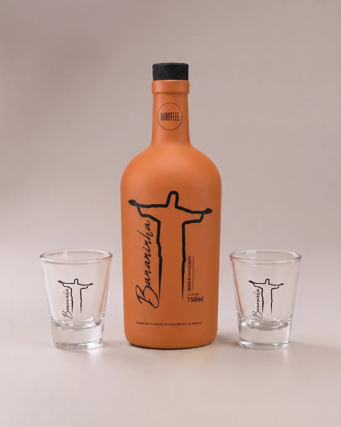 Kit Licor Fino de Banoffee + 2 Copinhos de Shot | Bananinha