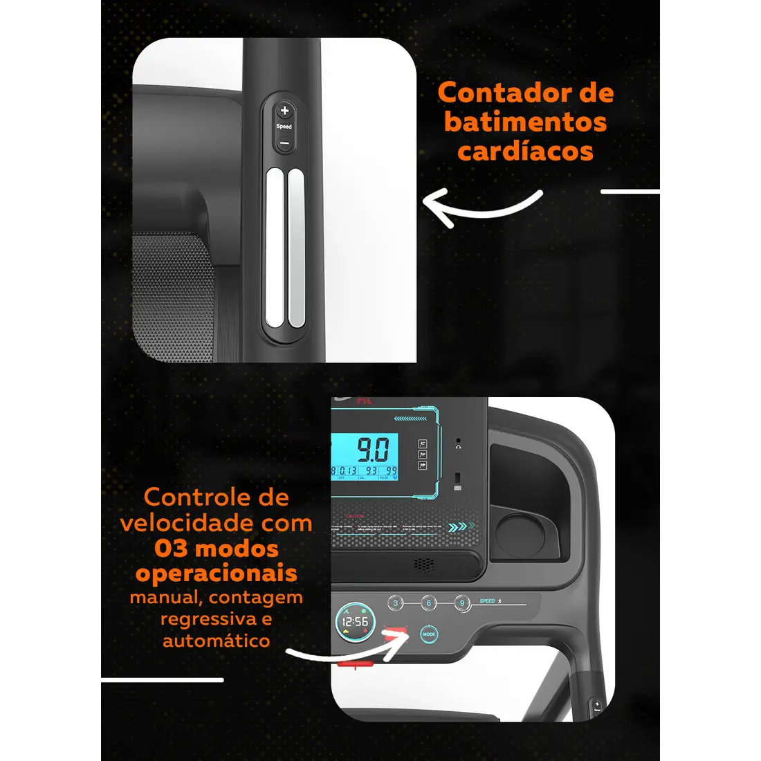 Esteira Bedinfit BF5-101 | 3.5 HP | Suporta 150kg | Bedinsat - imagem 4