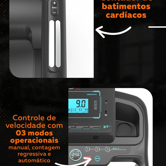 Esteira Bedinfit BF5-101 | 3.5 HP | Suporta 150kg | Bedinsat - imagem 6