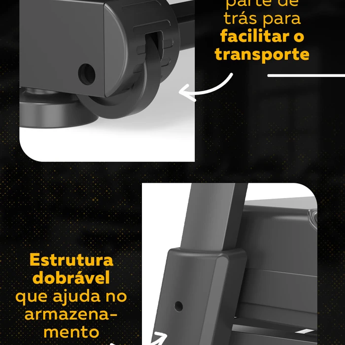 Esteira Elétrica Residencial Bedinfit BF5-100 – 2.5 HP, 14km/h, Dobrável, até 120kg - imagem 7