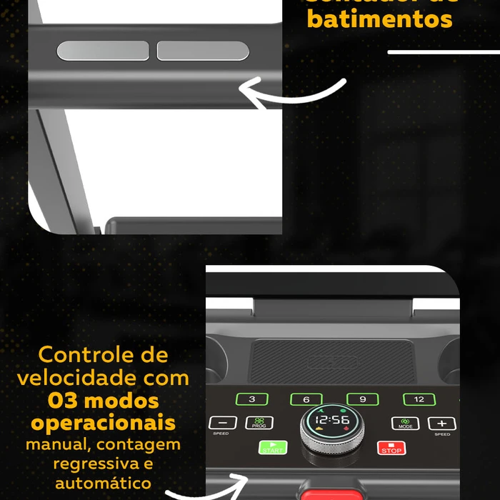 Esteira Elétrica Residencial Bedinfit BF5-100 – 2.5 HP, 14km/h, Dobrável, até 120kg - imagem 6