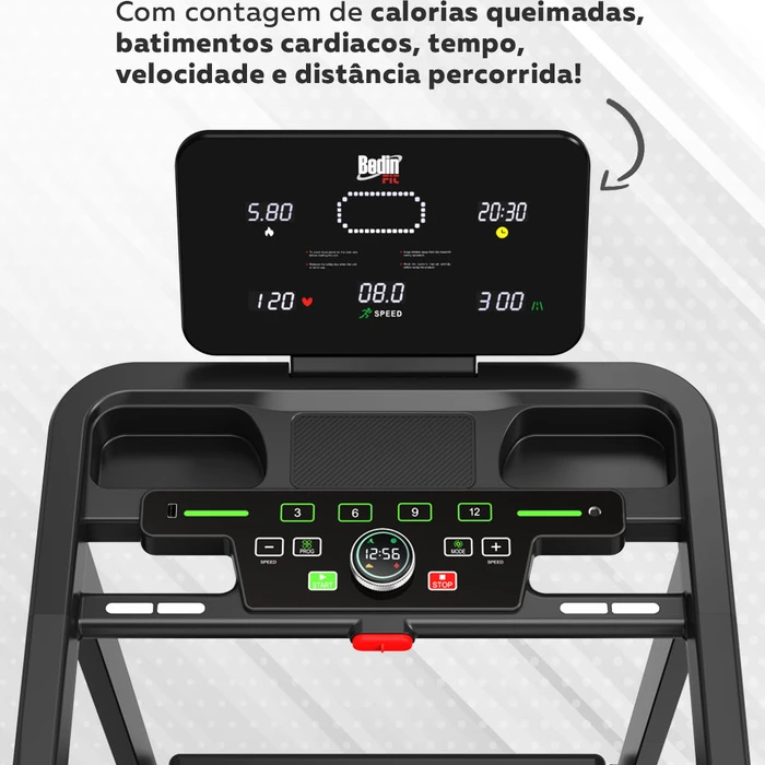 Esteira Elétrica Residencial Bedinfit BF5-100 – 2.5 HP, 14km/h, Dobrável, até 120kg - imagem 9