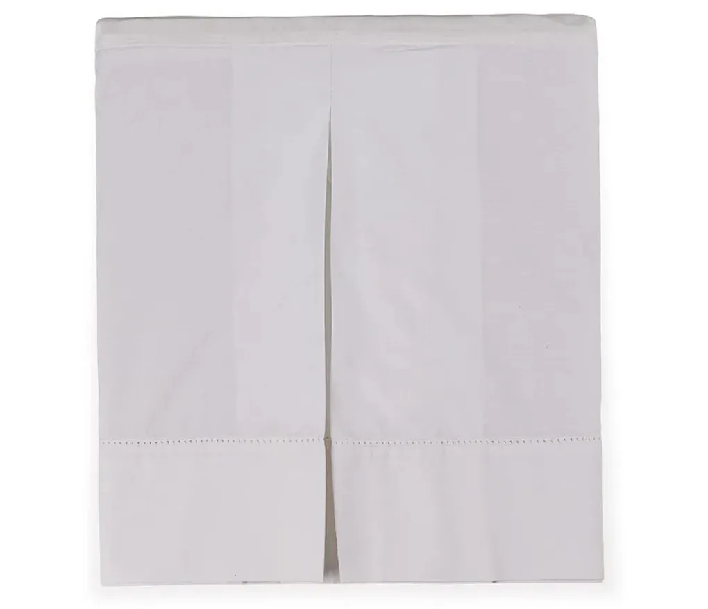 Saia para Cama Box Casal 100% Algodão Tullia Branco/Branco