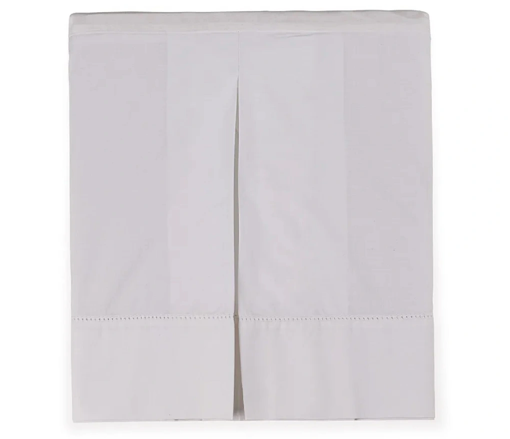 Saia para Cama Box Casal 100% Algodão Tullia Branco/Branco