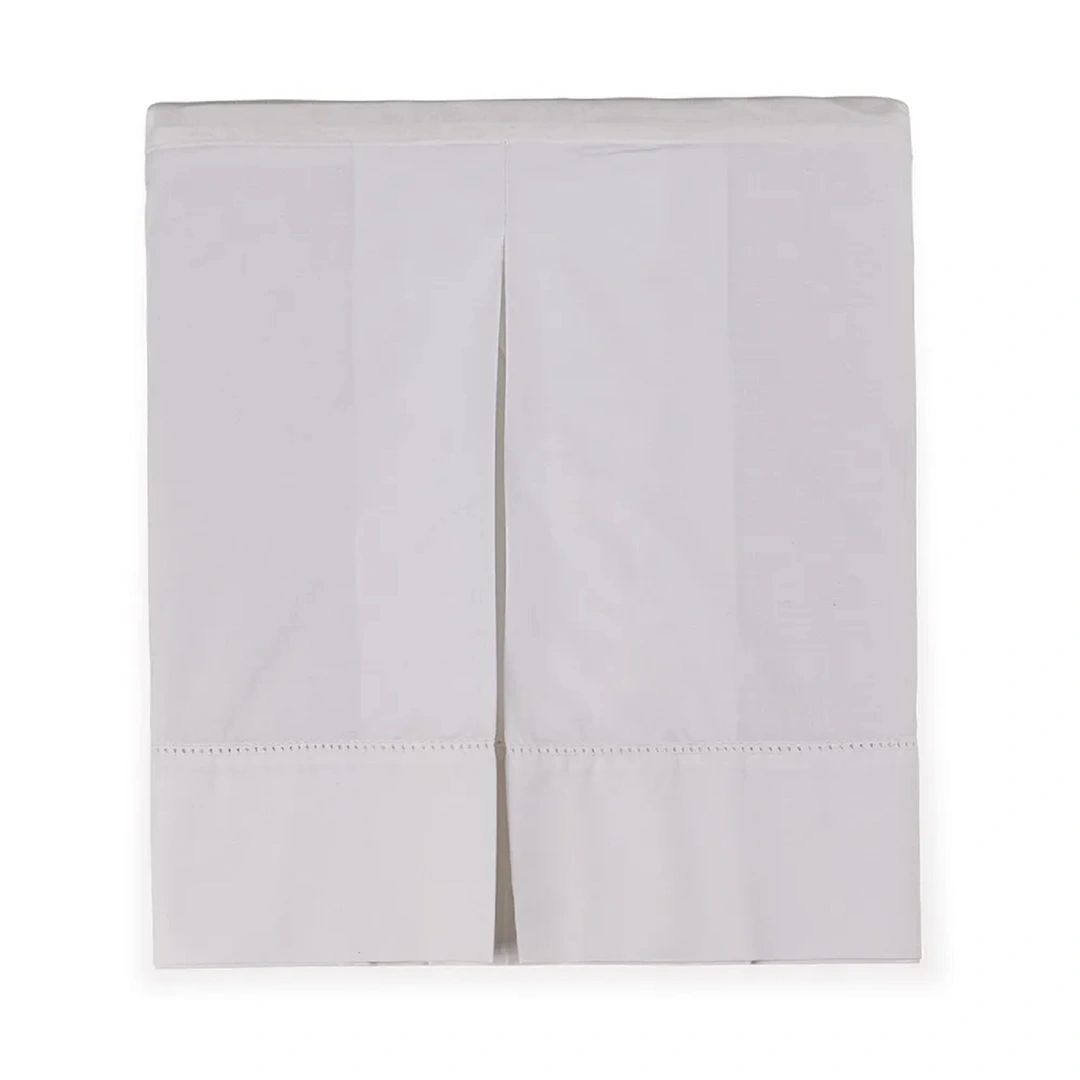 Saia para Cama Box Casal 100% Algodão Tullia Branco/Branco