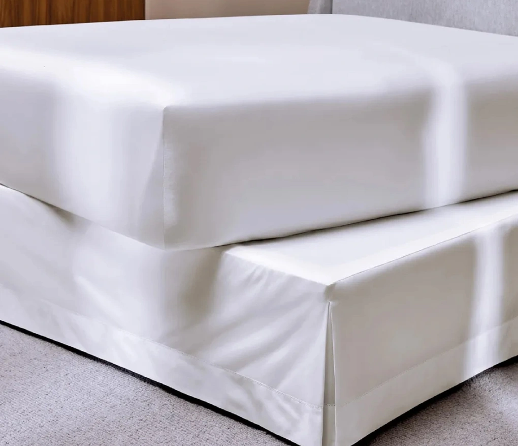 Saia para Cama Box Casal 100% Algodão Tullia Branco/Branco