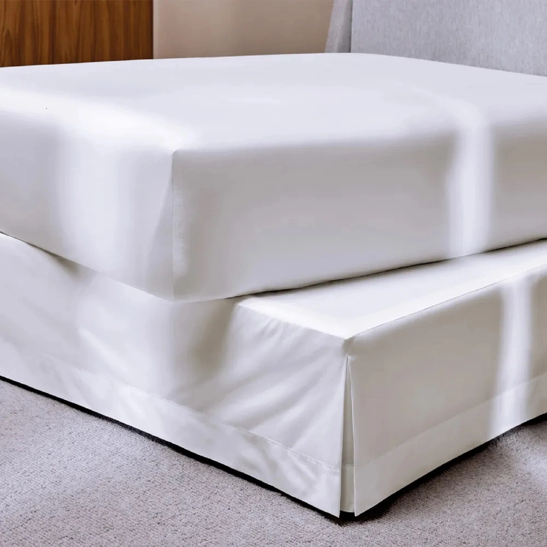 Saia para Cama Box Casal 100% Algodão Tullia Branco/Branco