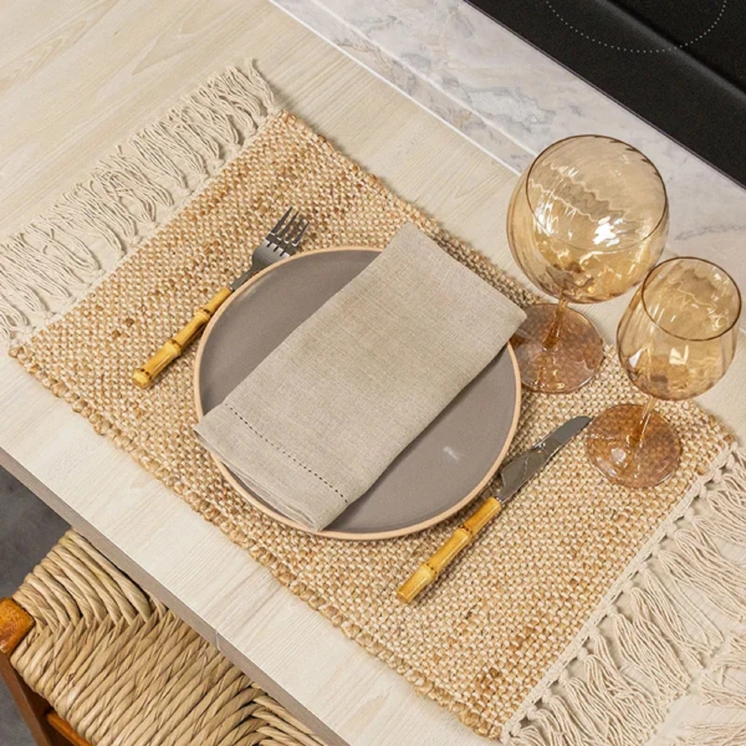 Conjunto de Garfos de Sobremesa 4 Peças Garbo  - Bamboo Natural Silver
