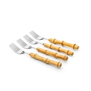 Conjunto de Talheres de Sobremesa Copa&Cia 4 Peças Garbo Bamboo Natural Garfo - Bamboo Silver - imagem 3