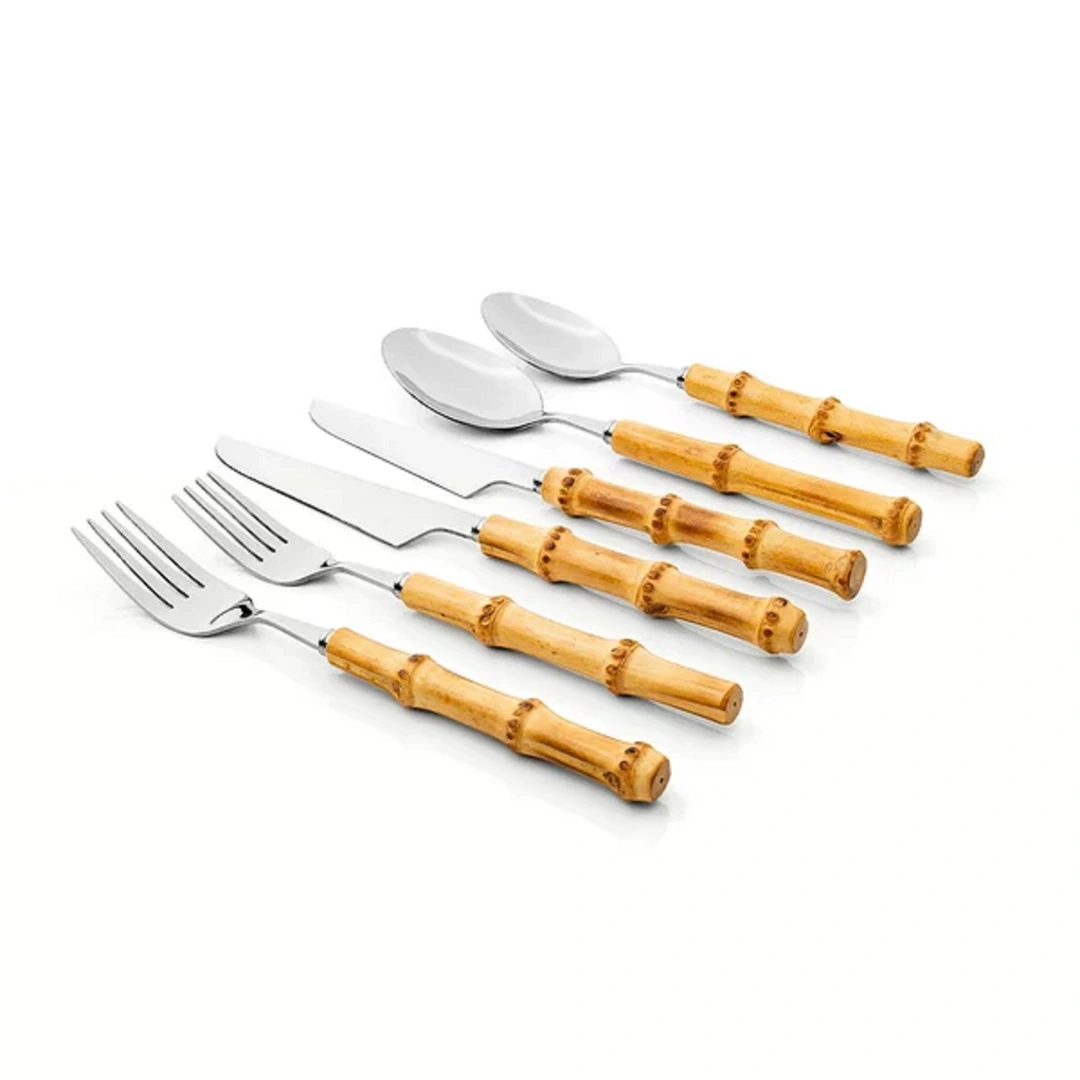 Conjunto de Talheres Copa&Cia 36 Peças Garbo Bamboo Silver