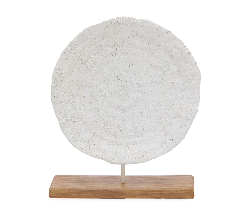 Escultura Coral em Poliresina Off White 