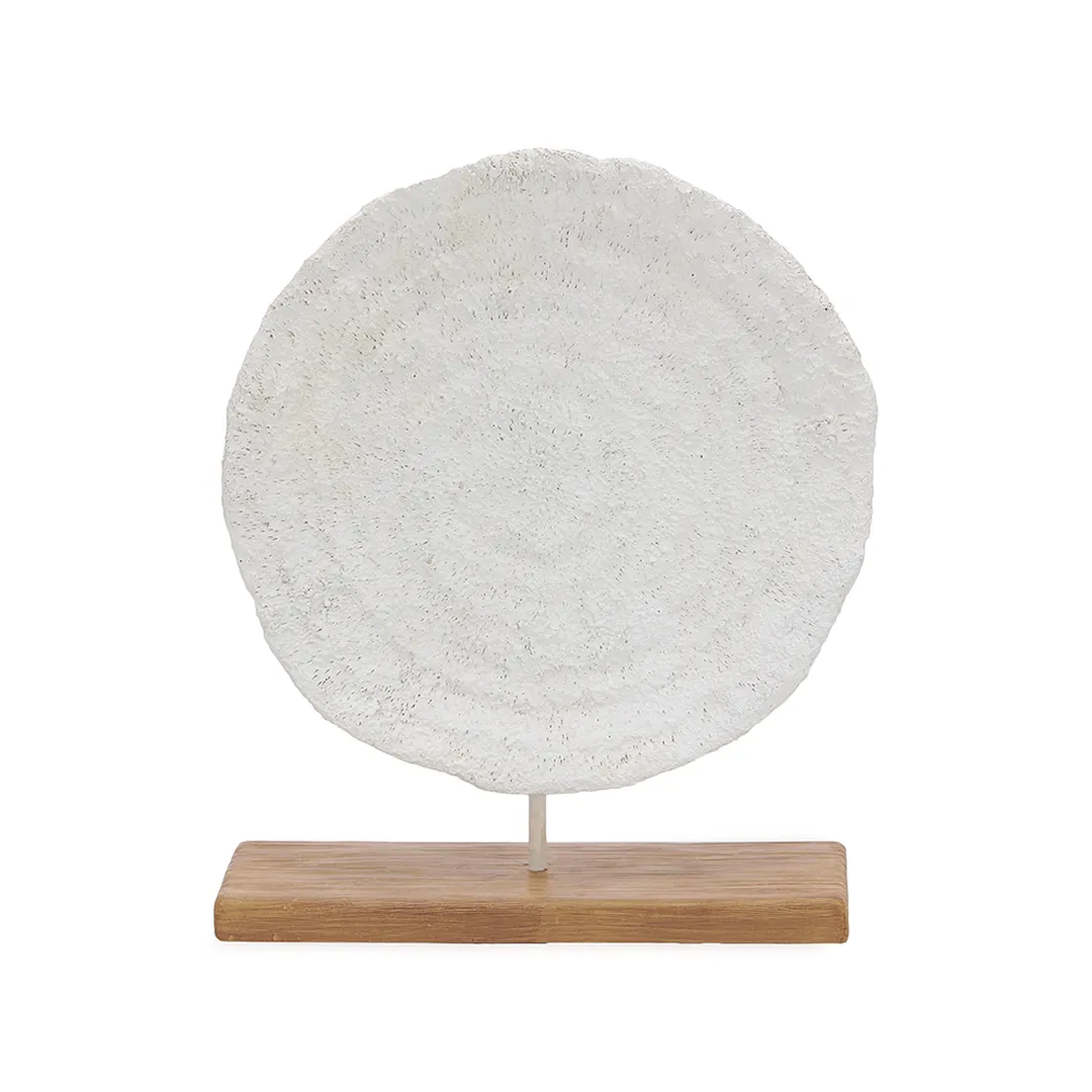 Escultura Coral em Poliresina Off White 