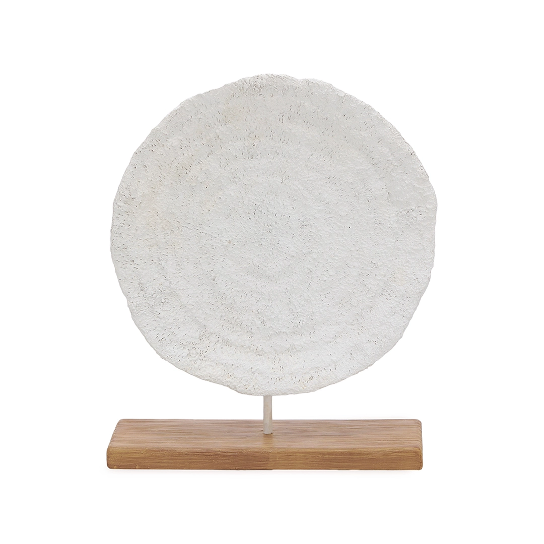 Escultura Coral em Poliresina Off White 