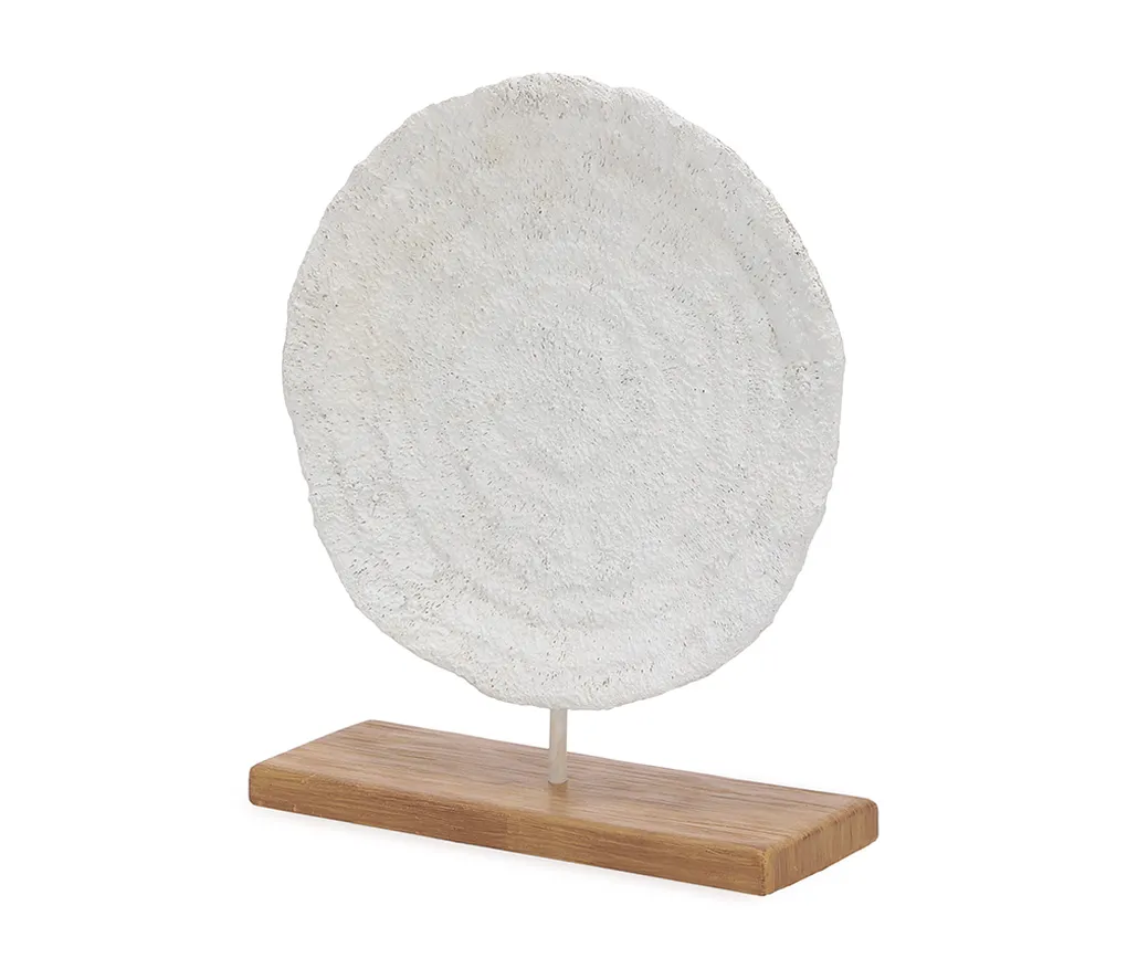 Escultura Coral em Poliresina Off White 