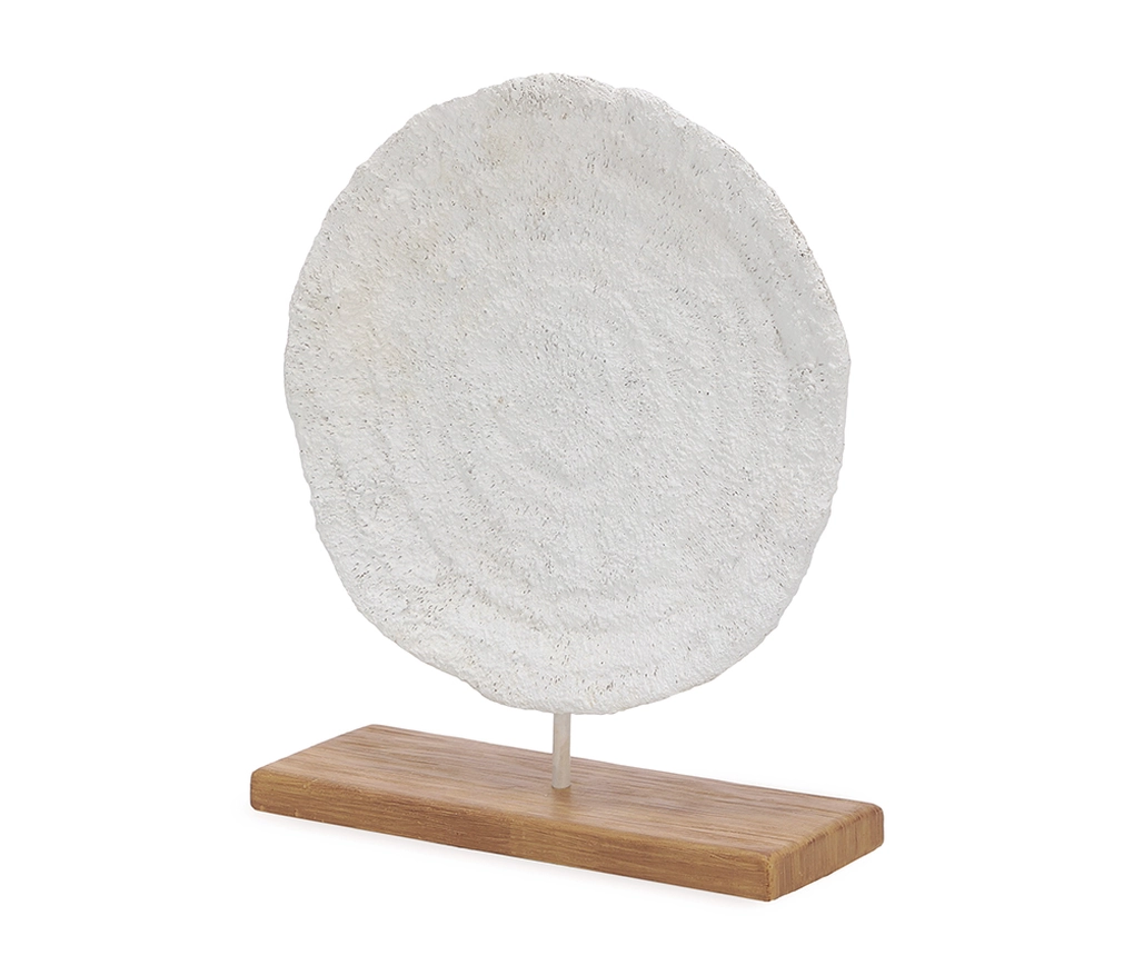Escultura Coral em Poliresina Off White 