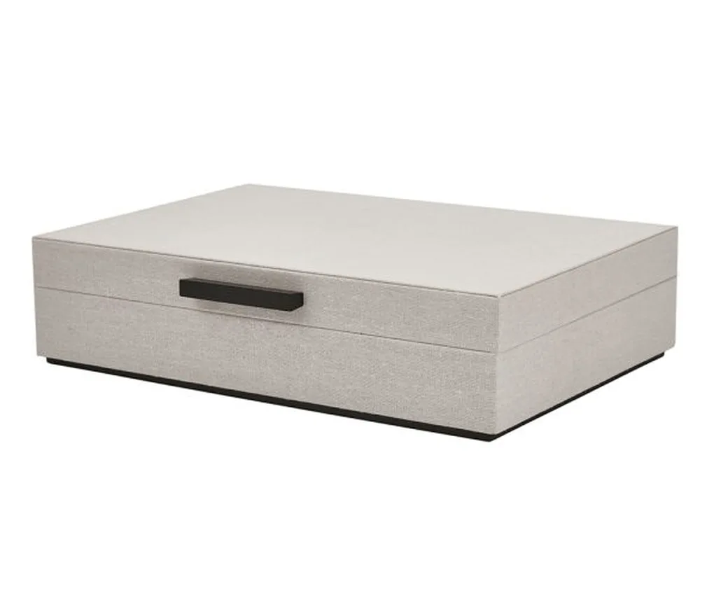 Caixa MDF com Revestimento Linho Off White 