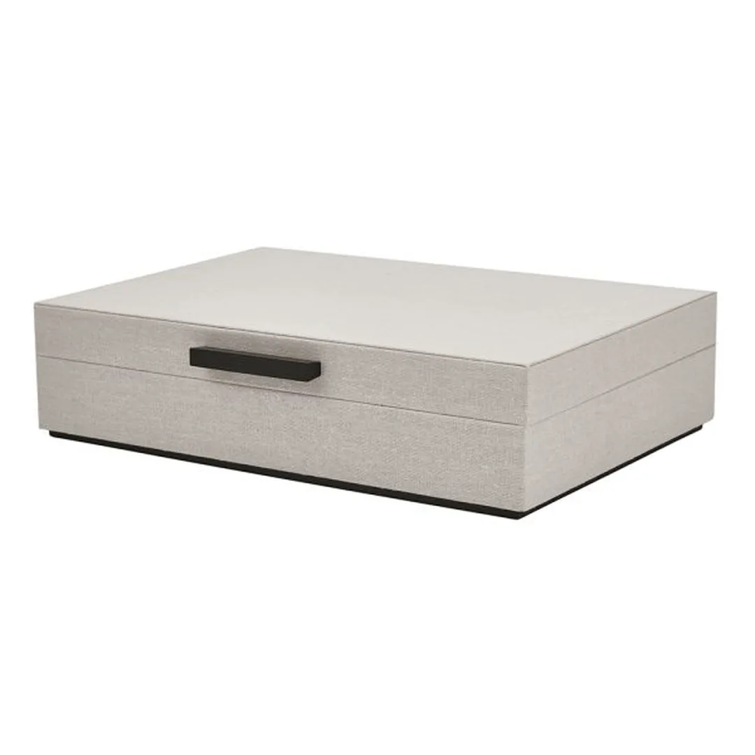 Caixa MDF com Revestimento Linho Off White 