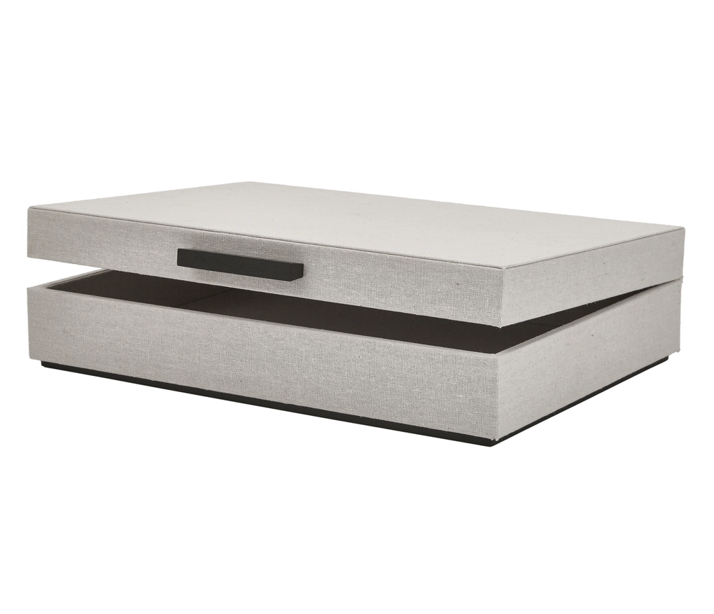 Caixa MDF com Revestimento Linho Off White 