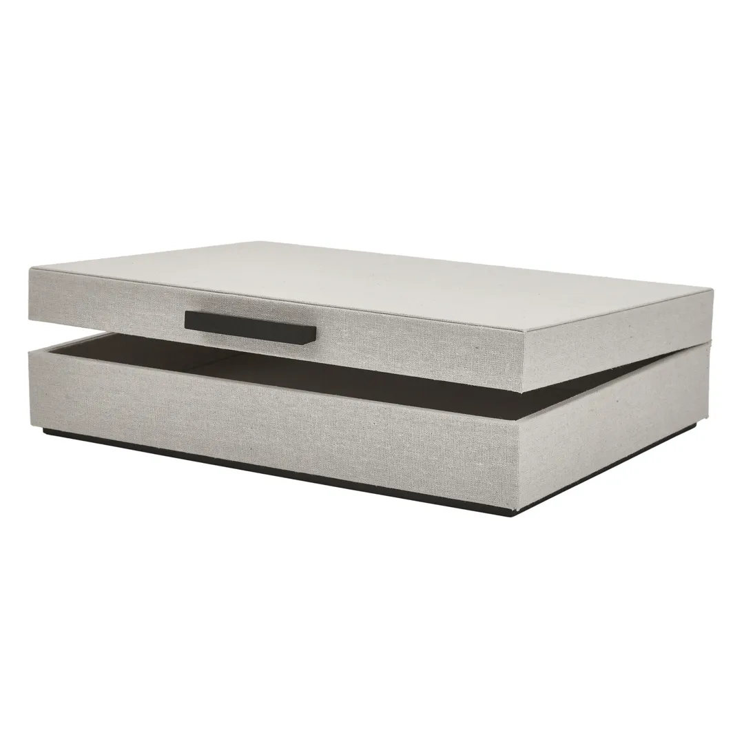 Caixa MDF com Revestimento Linho Off White 
