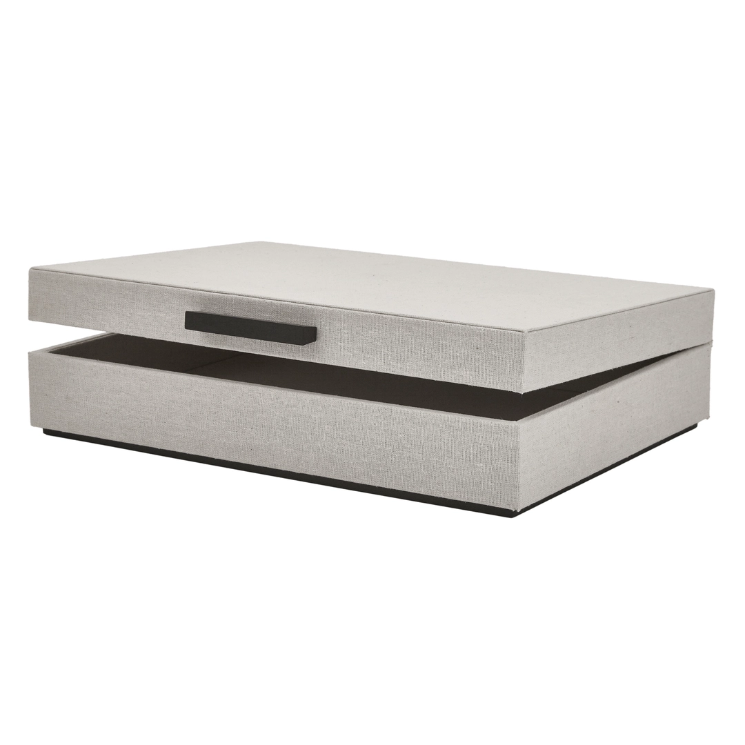 Caixa MDF com Revestimento Linho Off White 