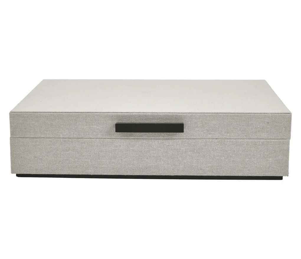Caixa MDF com Revestimento Linho Off White 