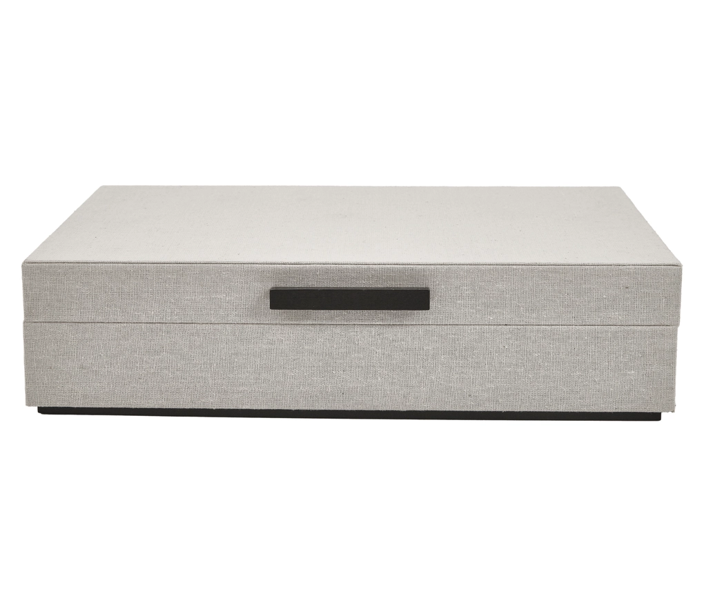 Caixa MDF com Revestimento Linho Off White 