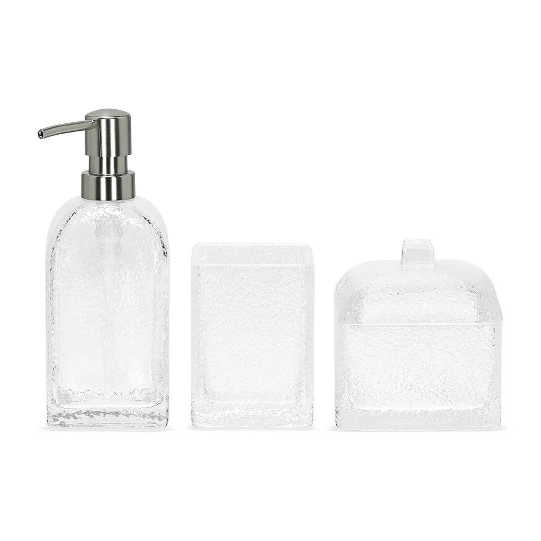 Kit em Vidro para Banheiro 3 Pcs