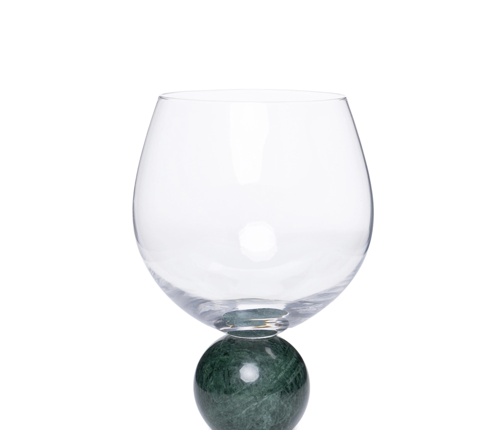 Jogo De Taças Para Gin Em Cristal E Mármore Verde 640 ML 2 Peças